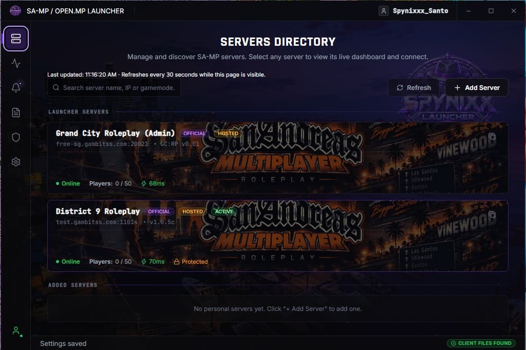 Spynixx Launcher Servers Directory Card Banner